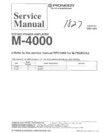 Pioneer M-4000 OEM Service